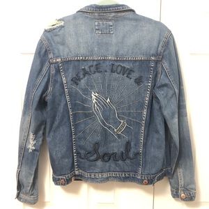 Forever 21 Peace, Love & Soul Jean Jacket